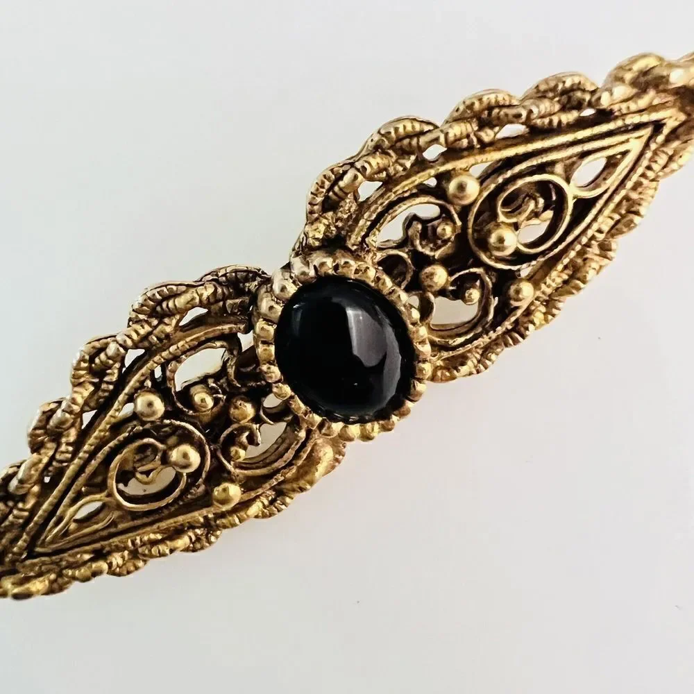 Vintage Brooch Victorian Revival Gold Tone 2